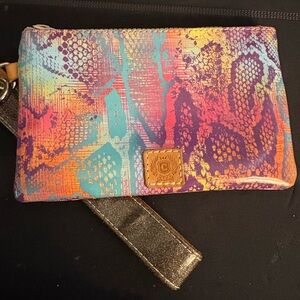 Consuela Blue and Gold Wristlet
